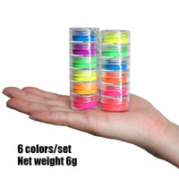 Neon Phosphor Pigment Powder Fluorescent Nail Glitter  Shinny Chrome Dust DIY Gel Polish Manicure Nails Art Decoration