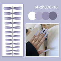 24pc Long Coffin Acrylic Fake Nails Wearable Ballerina Rhinestone Butterfly Glitter Full Cover Nail Tips Press On Nails