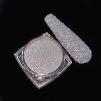 1Box Silver Reflective Nail Powder Color-Change Reflection Glitter Shinning Crystal Rhinestone Powder UV Gel Polish Chrome Dust