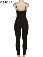 Black Jumpsuit Camis Sleeveless Backless Bodycon bodysuit