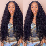 13x4 HD Transparent Lace Front Human Hair Wigs Deep Wave Lace Frontal Wig Pre Plucked Brazilian 4x4 Closure Lace Wigs