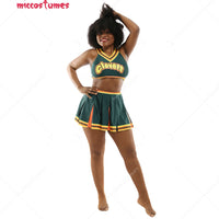 Women costume Clovers Green Cheerleader Clovers uniform Cosplay Costume