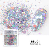 Reflective Nail Art Powder Glitter Nails Super Shinning Crystal Rhinestones Sequins Chrome Pigment UV Gel Polish DIY Decorations