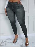 Plus Size Legging Women Mid Waist Skinny Stretchy Sporty Body-Shaping pant