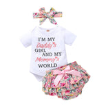 Daddys Girl Mommys World Print short Sleeve outfit