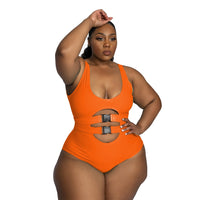 Plus Size avail Swimsuit One Piece Leopard Bodycon Polyester Bathing Suit
