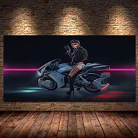 Cyberpunk Roadster Wall Art Game Canvas Painting Suitable for Gamers Room Boy Bedroom Decor Wall Art Pictures Posters and Prints