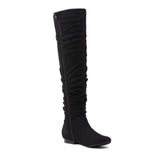 Warm Fleece Suede Flat Stretch Sexy Shoes Over The Knee Thigh High Boots 11+