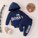 2pc Newborn Baby Boy Clothes Long Sleeve Hooded outfit bby