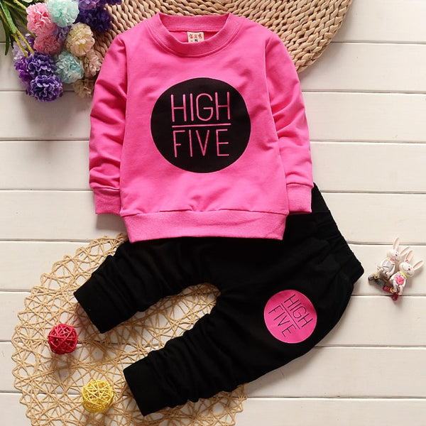 Baby Girl Cute O-neck Long Sleeved Infant Jogging Suits outfit bby