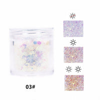 10ML Bottled Nail Art  White Black Gold Purple Light Colorful Nail Woolen Powder Nail Art Glitter Nails