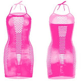 Beach Wear Fishnet Cover Up Hollow Out Fishnet Hip Skirt Night Dress Women Sheer Sexy Lingerie