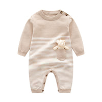 Neck Long Sleeve Newborn Infant Kids Cotton Knitted outfit bby