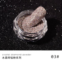 1Box Silver Reflective Nail Powder Color-Change Reflection Glitter Shinning Crystal Rhinestone Powder UV Gel Polish Chrome Dust