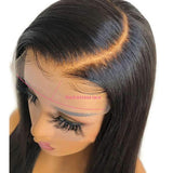 Lace Front Silk Base Free Part Natural Black Soft Straight Long Glueless Lace Front Wig High temperature With Baby Hair