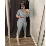 Knitwears Two Piece Set Winter Knitted Sweaters Pullovers Crop Top