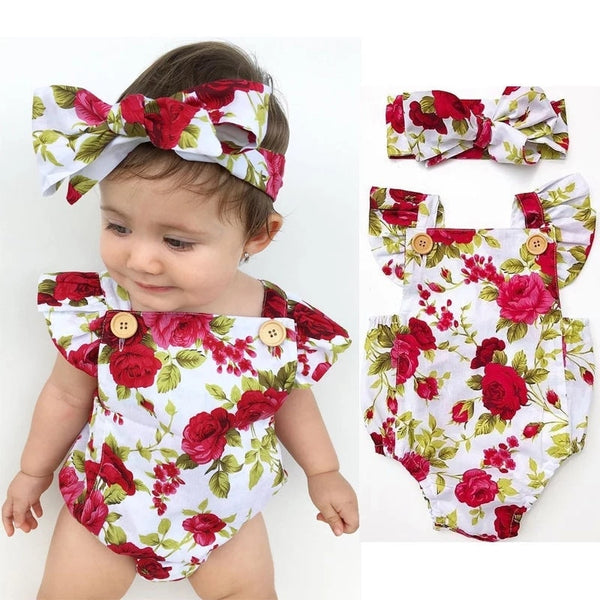 Cute Floral 2 Pc Baby Girl Clothes outfit bby
