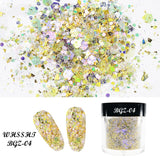 10ML Bottled Nail Art  White Black Gold Purple Light Colorful Nail Woolen Powder Nail Art Glitter Nails