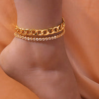 Luxury Zircon Anklets For Women Heart Leg Chain Beach Party Trendy Female Accessories Ankle Bracelet Jewelry