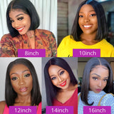 Short Bob Wig Straight T Part Human Hair Wigs for Black Women PrePlucked Transparent Straight Frontal Wig Brazilian Lace Wig SALE