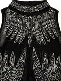 Sexy see through rhinestone bodycon summer dress