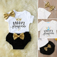 3PCS Cute Newborn Baby Girl Outfits Clothes bby