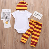 3PC Newborn Baby Boys Girls Clothes Summer Little Wizard Arrived Infant Baby Outfit bby