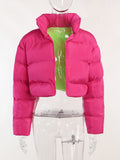 Contrast Color Cotton-padded Jacket Coat outerwear