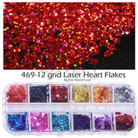 12 Grids Opal Dream Crystal Sequins Nail Flake Galaxy Iridescent Aurora 3D Paillette for Winter Autumn Manicure Decoration