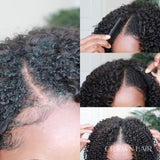 V Part Wig Human Hair No Leave Out Brazilian Deep Wave Human Hair Wigs  Deep Curly Wigs Glueless Virgin 180% Density