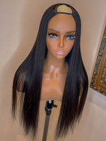 Straight U Part Wig Human Hair Brazilian Virgin Hair Glueless Human Hair U part Wigs No Sew in No Glue Beginger Friendly Wig