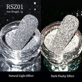 Reflective Nail Art Powder Glitter Nails Super Shinning Crystal Rhinestones Sequins Chrome Pigment UV Gel Polish DIY Decorations