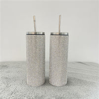 Shining Diamond Thermos Bottles Stainless Steel Tumblers with Straw Portable Water Bottle