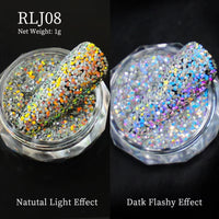 Reflective Nail Art Powder Glitter Nails Super Shinning Crystal Rhinestones Sequins Chrome Pigment UV Gel Polish DIY Decorations