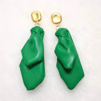 statement Vintage Pu Leather Big Hoop Earrings