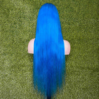 13x4 13x6 Transparent Lace Frontal Body Wave Human Hair Wig Blue Color Brazilian Remy Lace Front Human Hair Wigs SALE