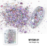 Reflective Nail Art Powder Glitter Nails Super Shinning Crystal Rhinestones Sequins Chrome Pigment UV Gel Polish DIY Decorations