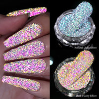 Reflective Nail Art Powder Glitter Nails Super Shinning Crystal Rhinestones Sequins Chrome Pigment UV Gel Polish DIY Decorations