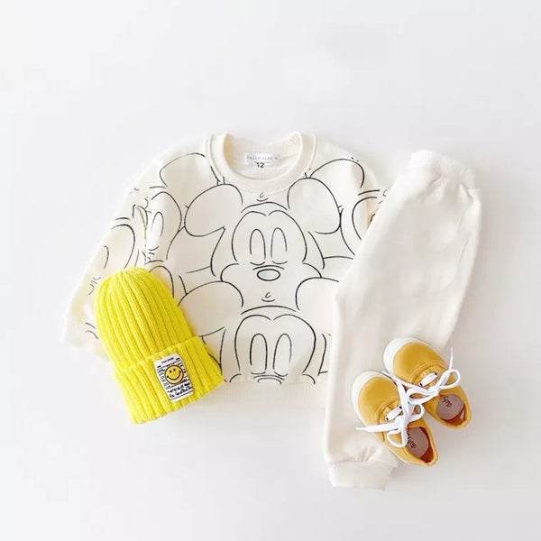 Cartoon Printed White character Sports Tracksuits outfits bby