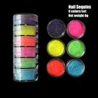 Neon Phosphor Pigment Powder Fluorescent Nail Glitter  Shinny Chrome Dust DIY Gel Polish Manicure Nails Art Decoration