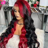 30 Inches HD 13x4 Lace Front Human Hair Wig Brazilian Remy Wigs Body Wave Lace Frontal Wig highlight Colored Red