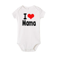 I Love Papa Mama Baby Boy Girl Romper Newborn Baby jumper Fashion Casual Short Sleeve Clothes Ropa Outfit Holiday Twins Gifts