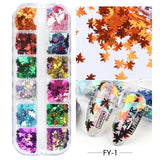 12 Grids Opal Dream Crystal Sequins Nail Flake Galaxy Iridescent Aurora 3D Paillette for Winter Autumn Manicure Decoration