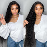 30 40 Inch Curly Lace Front Human Hair Wigs  Brazilian Loose Deep Wave 13x6 Lace Frontal Wig Human Hair Pre Plucked