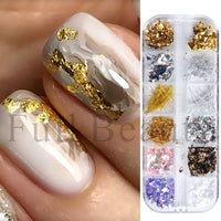 12 Grids Opal Dream Crystal Sequins Nail Flake Galaxy Iridescent Aurora 3D Paillette for Winter Autumn Manicure Decoration