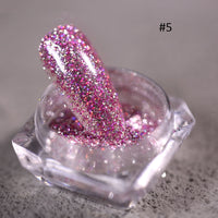 1Box Silver Reflective Nail Powder Color-Change Reflection Glitter Shinning Crystal Rhinestone Powder UV Gel Polish Chrome Dust