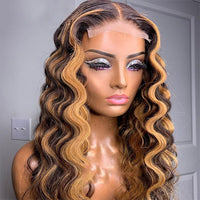 Highlight Lace Front Wig Loose Deep Wave Lace Front Human Hair Wigs T Part Lace Wig Brazilian Closure Wig Pre Plucked