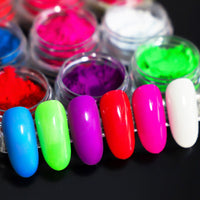 Neon Phosphor Pigment Powder Fluorescent Nail Glitter  Shinny Chrome Dust DIY Gel Polish Manicure Nails Art Decoration