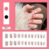 24Pcs/Box White French Fake Nails Press on Long XL Length Rhinestone Design False Nails Full Cover Acrylic Nail Tips - Divine Diva Beauty