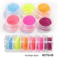 Neon Phosphor Pigment Powder Fluorescent Nail Glitter  Shinny Chrome Dust DIY Gel Polish Manicure Nails Art Decoration